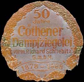 50 Jahre Cöthener Dampfziegelei 1878-1928