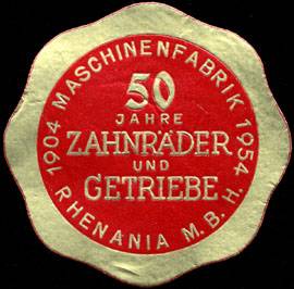 50 Jahre Zahnräder und Getriebe - Maschinenfabrik Rhenania mbH