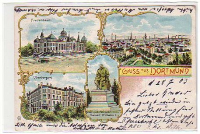 Dortmund ,Litho Ansichtskarte von 1903